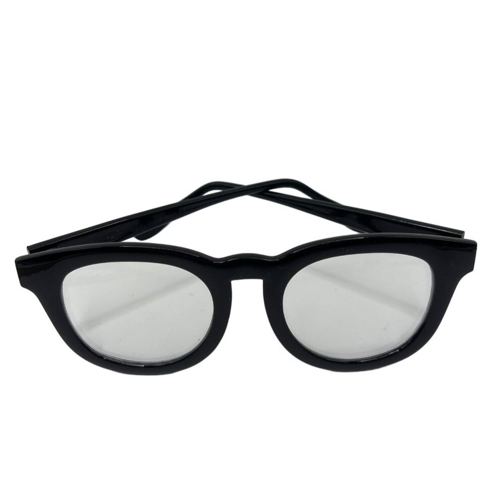 Black Plastic Round Reading Glasses No Prescription A107